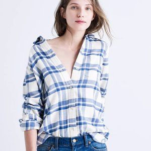 Madewell Flannel Classic Ex-Boyfriend Shirt in Akiva Plaid XS